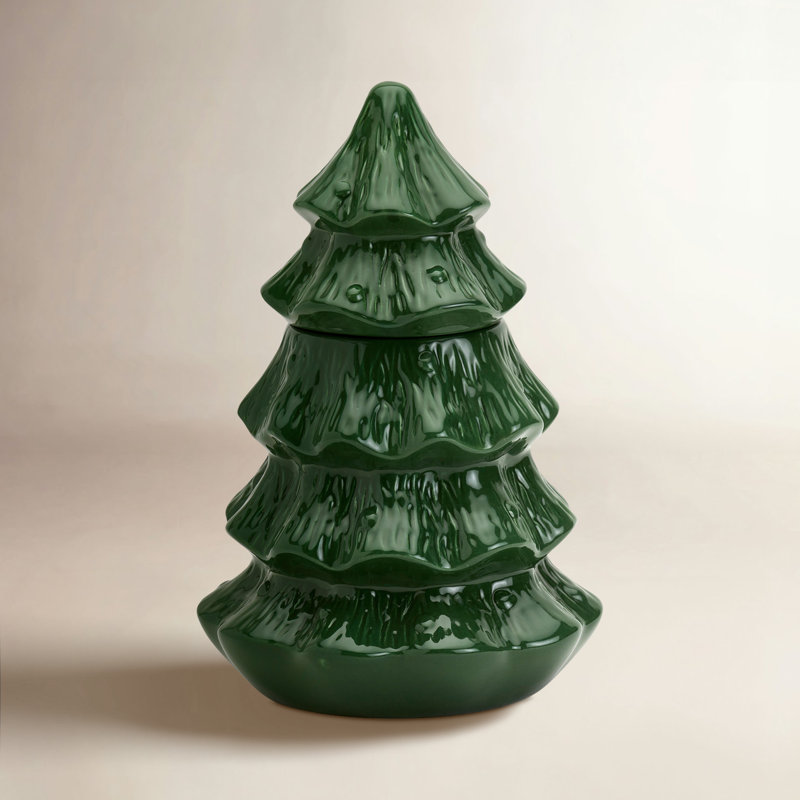Tabletops Gallery TTU Gallery Stoneware Christmas Tree Cookie Jar